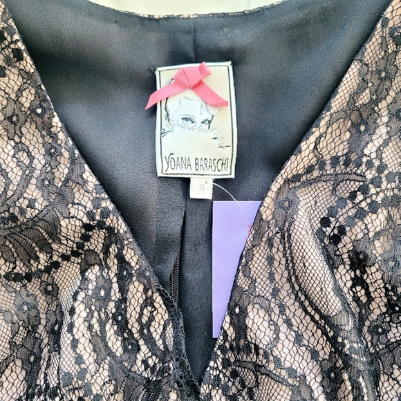 Black Lace Ruffle Dress Glam Special Occasion Classic Party Fall Spring Summer - Picture 7 of 7